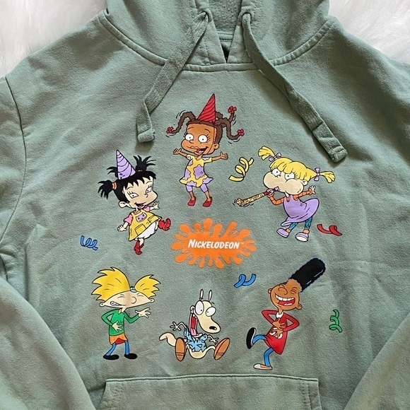 Nickelodeon women’s juniors sage green graphic‎ hoodie size medium - Picture 5 of 10